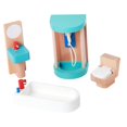 thumbnail image 2 of Muebles de casa de muñecas de madera, accesorios para casa de muñecas, modelo de miniescenario de simulación. Baño, 2 of 7