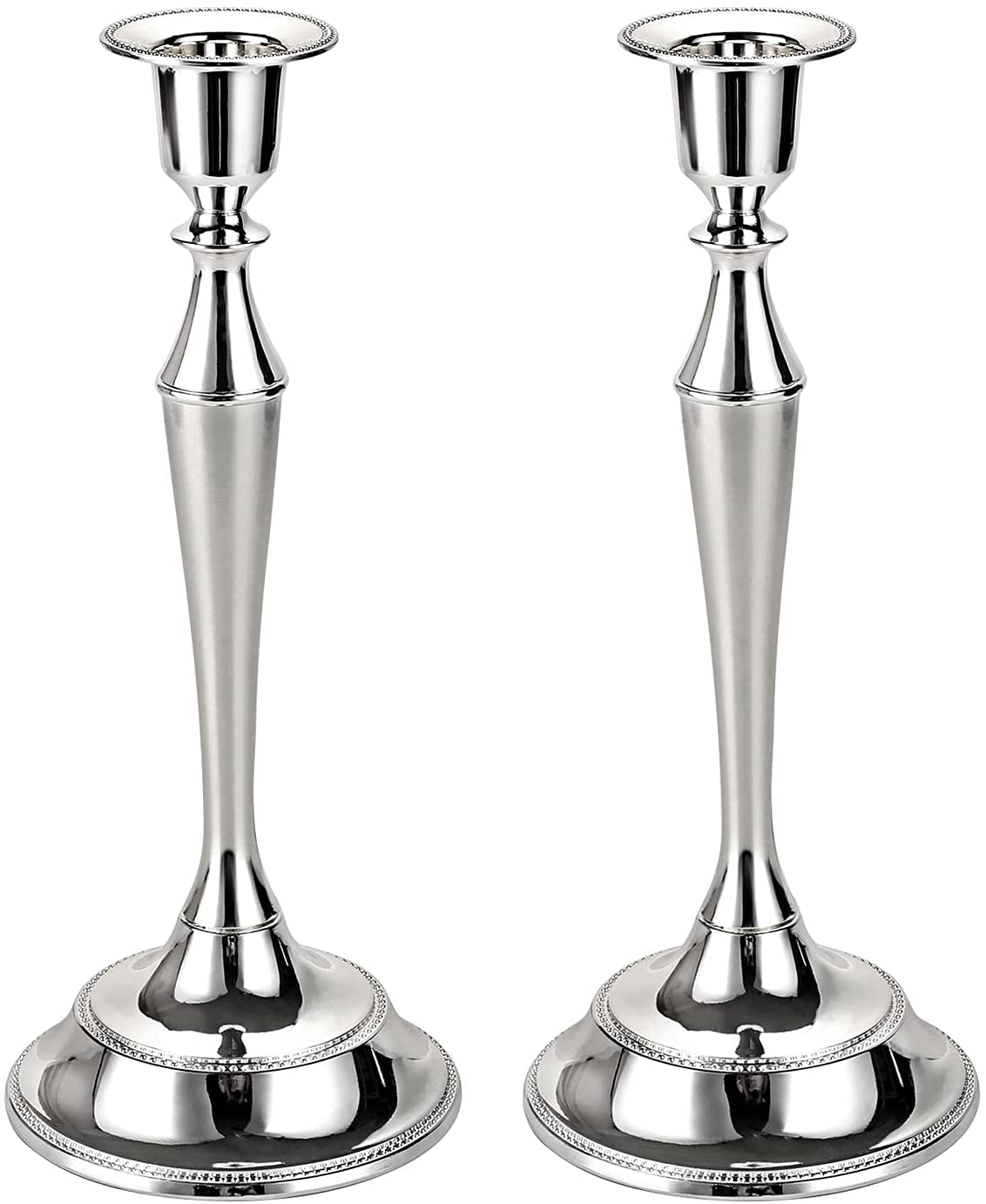 Set of 2 Candlesticks Holder Taper Candle Holders Metal Pillar Candle