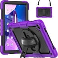 thumbnail image 2 of 3 Layer Case for Lenovo Tab M10 Plus 3rd Gen 10.6" 2022, for Kids Heavy Duty Protective Case with Screen Protector & Stylus Holder & 360 Rotating Stand Hand/Shoulder Strap, Purple, 2 of 10