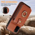thumbnail image 7 of REQO Phone Case for Samsung Galaxy S20 Plus S20+ 5G Wallet Cell Cover with Screen Protector Crossbody Strap Ring Stand RFID Credit Card Holder S20+5G S20plus 20S + S2O S 20 20+ G5 Women Girls Brown, 7 of 7