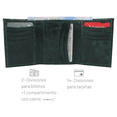 thumbnail image 3 of Cartera Hombre Piel Genuina Triple Cierre Interno Interiores en Piel Verde, 3 of 5
