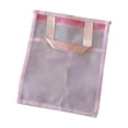 thumbnail image 3 of Bolsa de playa de malla, bolsa portátil para cosméticos de mujer, ideal para senderismo, compras navideñas. Rosa, 3 of 9