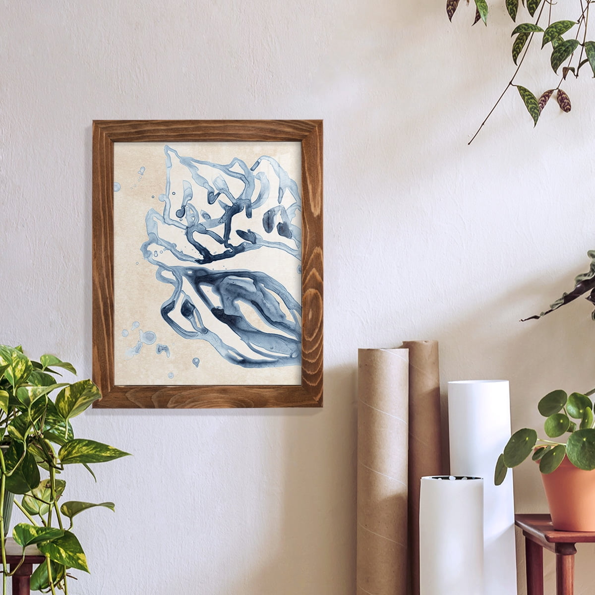 Water Shells II - Framed Print w/glass - Walnut
