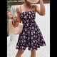 thumbnail image 5 of Vestido de Mujer con Estampado Floral, Sin Mangas, Fruncido y Bajo con Volantes, Corte A Negro L, 5 of 9