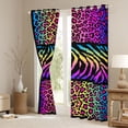 thumbnail image 3 of Castle Fairy Gradient Cheetah Black Out Curtains,Zebra Curtains Pack of 2 (42x63 Each), 3 of 6