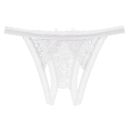 BYHONG Lace Women s Open Underwear Waist Low Panties Briefs Crotch Underpants Underwear for Women Red One Size