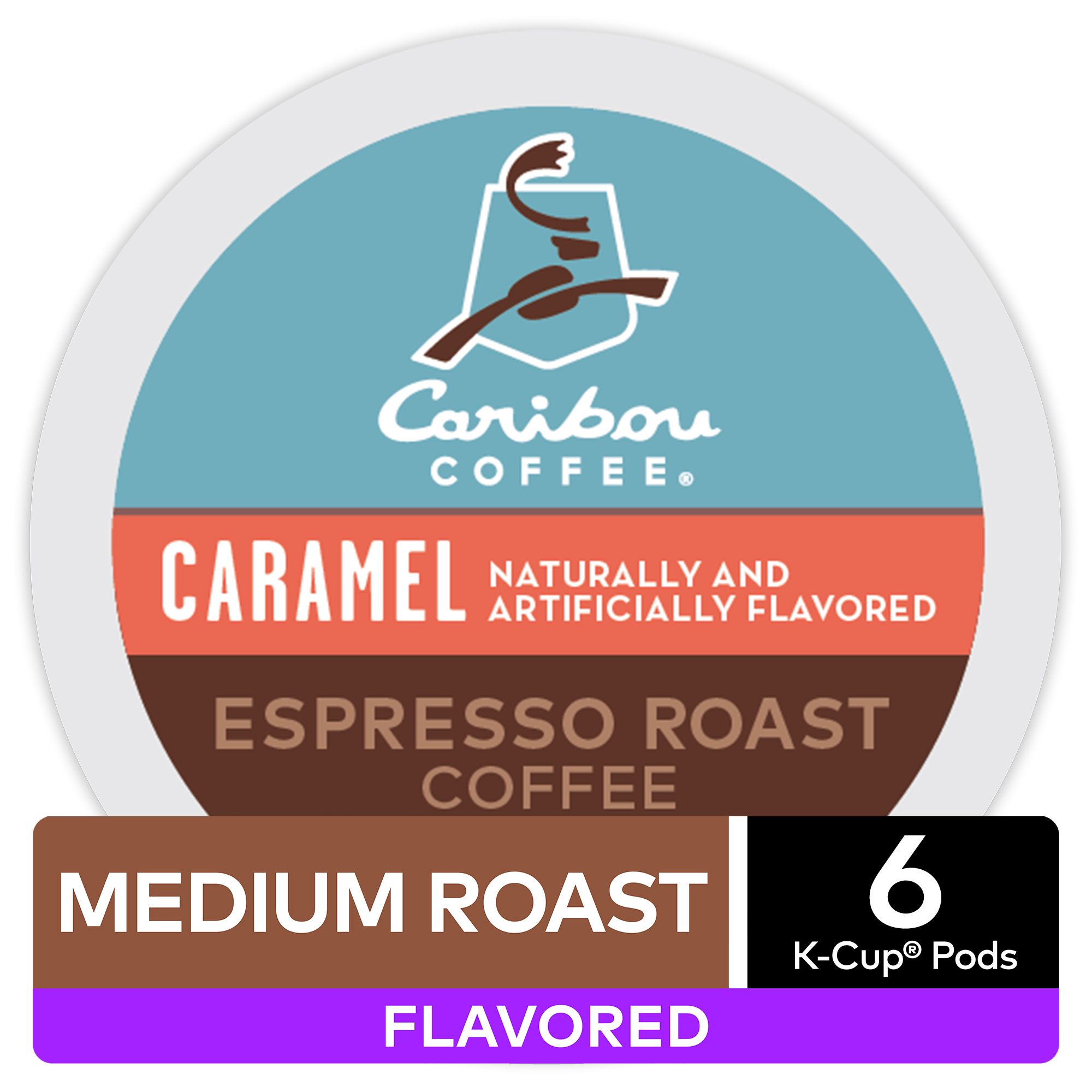 Caribou Coffee Caramel Espresso Roast, Flavored Keurig KCup Pods
