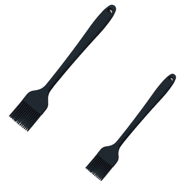 Paquete de 2 cepillos de silicona para hornear de grado alimenticio, cepillo de cocina para repostería, cepillo de silicona resistente al calor de 26 + 21 cm, cepillo de cocina, cepillo para cocinar,