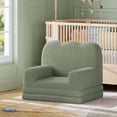 thumbnail image 2 of Kids Couch, 2-in-1 Convertible Teddy Fleece Fabric Toddler Sofa Chair, Soft Fold Out Couch Lounger for Kids, Comfy Children's Sofa Bed for Playroom, Nursery, Birthday Gift Comfy Toddler Chair & Lounge, 2 of 6