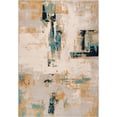 thumbnail image 2 of LaDole Rugs Modern Minimalistic Rustic Abstract Orange Mustard Blue Ivory Area Rug 7'10"x10'6", 2 of 5