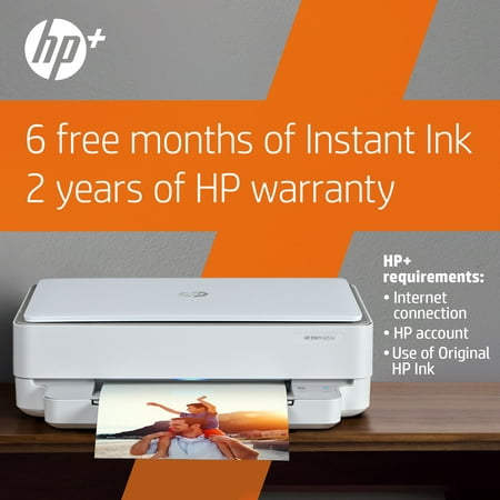 HP - ENVY 6055e Wireless Inkjet Printer with 3 months of Instant Ink Included with HP+ - White