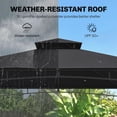 thumbnail image 3 of Gazebo Extérieur 10 Pieds x 10 Pieds avec Toit à 2 Niveaux, Auvent en Polyester Enduit PA Imperméable et Cadre en Métal Résistant à la Rouille, Protection UV UPF 50+ pour Jardin, Patio, Cour Arrière, Noir, 3 of 7