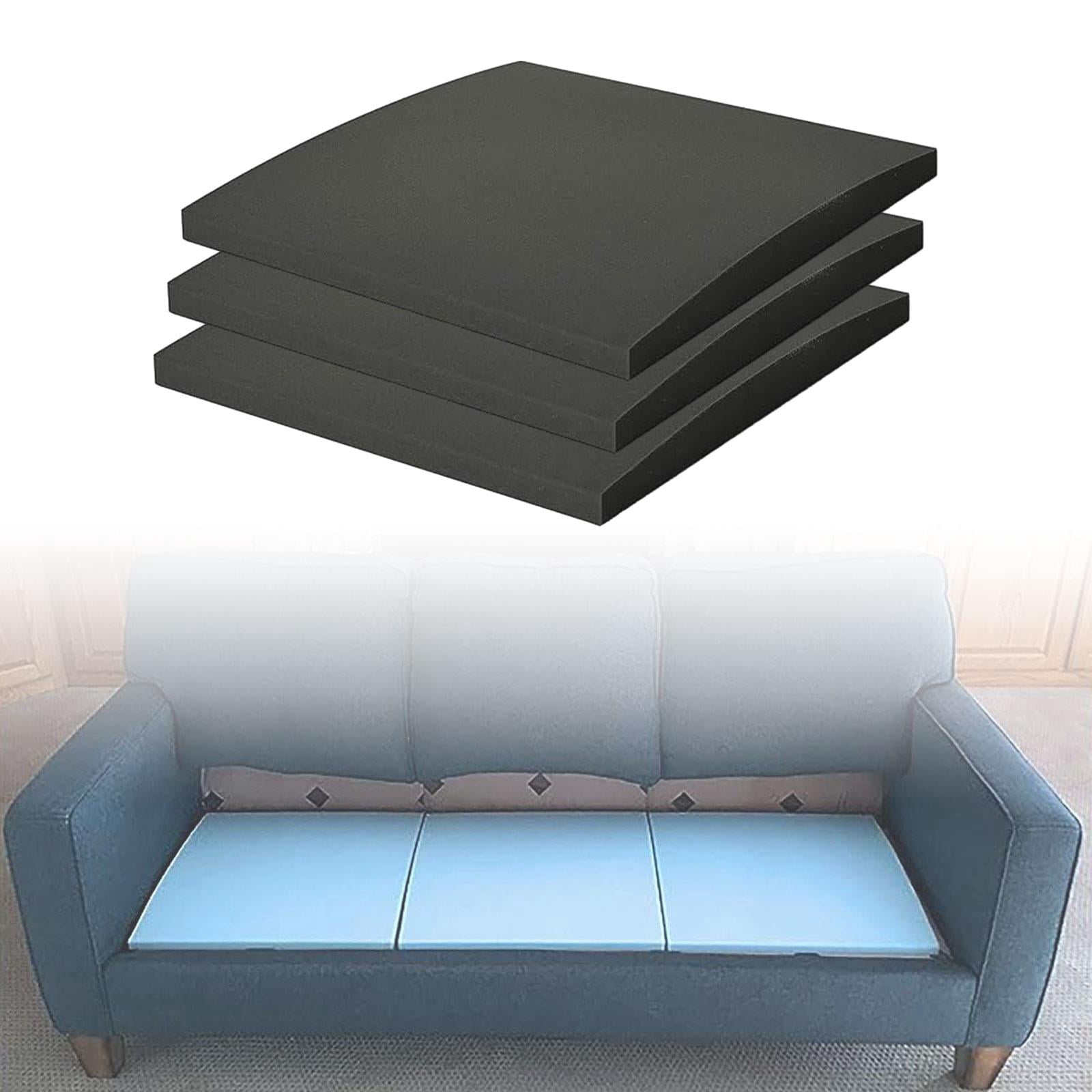 Fancyes 3 Pieces Couch Cushion Support for Sagging Seat Anti Slip Curved Sofa Cushion Support Insert Sponge Pad for Sectional Chair Black hardness 70