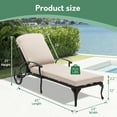 thumbnail image 5 of Villeston Outdoor Recliner, Cast Aluminum,with Wheels and Adjustable, set of 2,Beige Cushions, 5 of 6