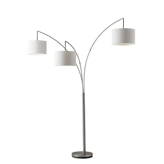 Adesso Trinity Arc Lamp, Brushed Steel