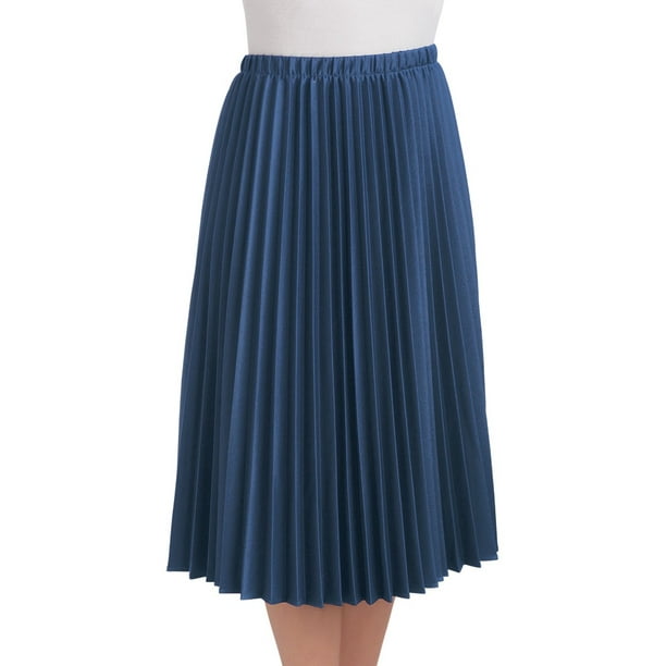 Women's Classic Pleated Mid-Length Jersey Knit Midi Skirt with ...