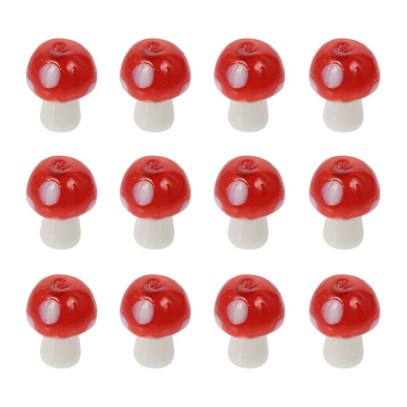LOLIPPYY 30Pcs Cute Mushroom Trinkets Jewelry Charms for Friends Red Glass