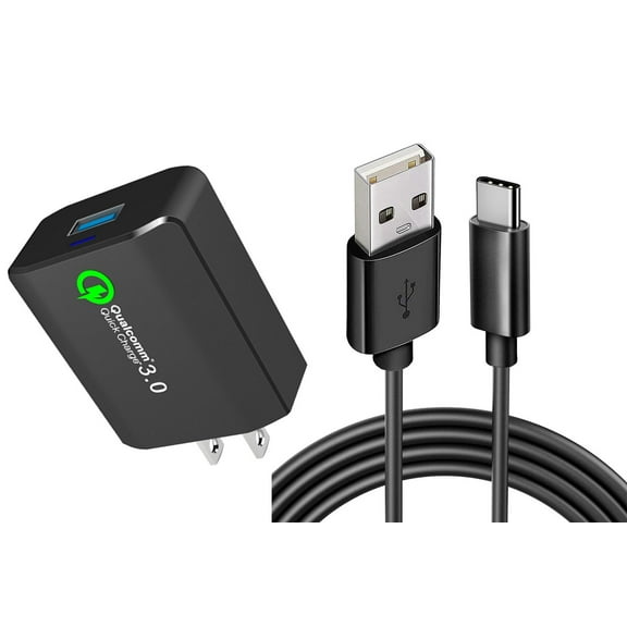 18W Fast Home Charger for Galaxy S21 FE 5G - 6ft USB Cable Type-C Turbo Charge Travel Wall Power Compatible With Samsung Galaxy S21 FE 5G