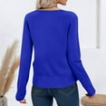 thumbnail image 3 of YDDIAN Women's 100% Merino Wool Lightweight V-Neck Cardigan Sweater Button Down Long Sleeve Knitwear Outwear Tops Royal Blue M, 3 of 4