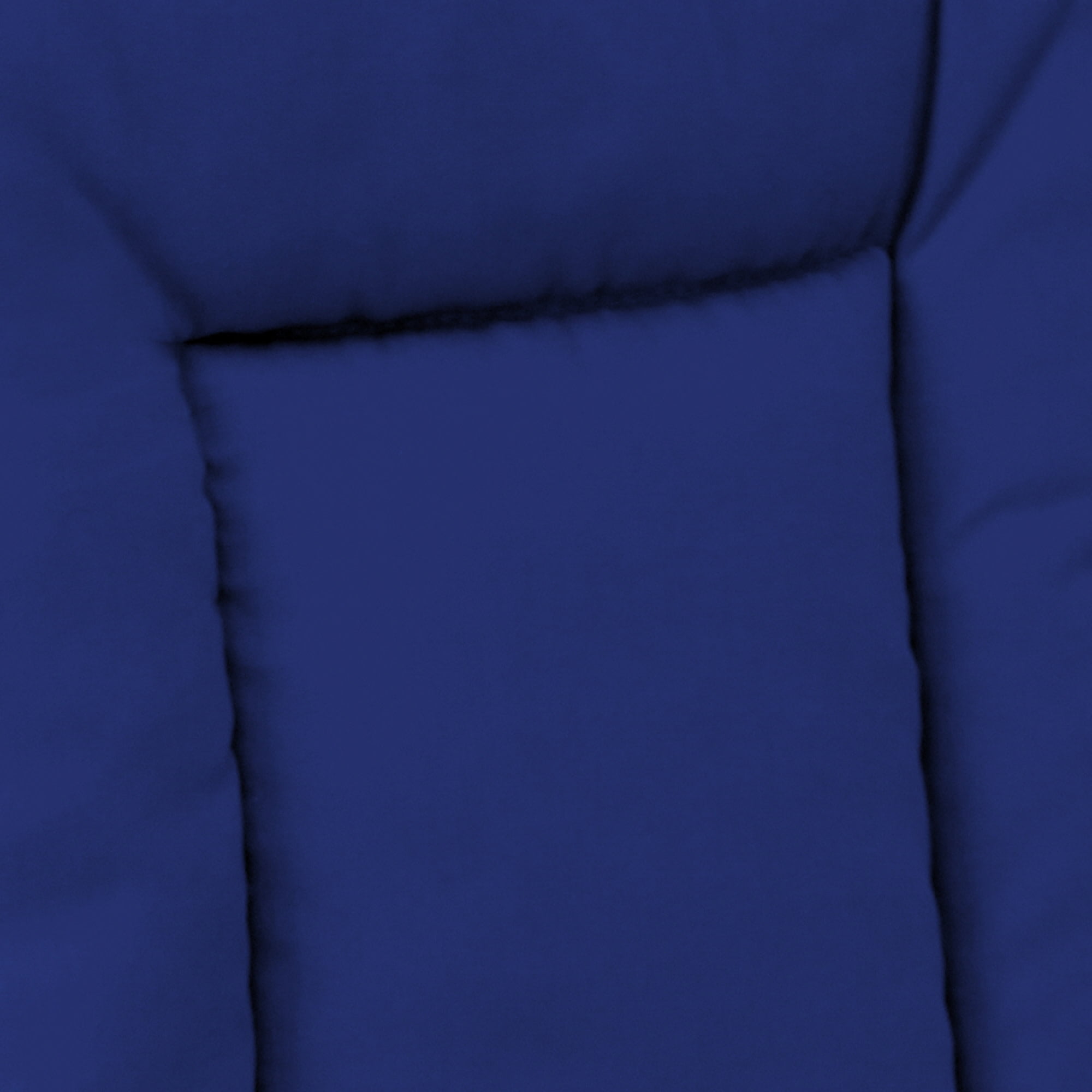 Jordan Manufacturing 38" x 21" Veranda Cobalt Blue Solid Rectangular Outdoor Wrought Iron Chair Cushion with Ties and Hanger Loop