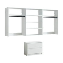 Klair Living Devi White Wall Mounted Walk in Wood Closet System