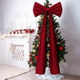 thumbnail image 6 of Fasiaou 1 Counts Oversized Velvet Christmas Tree Bow Topper Large Flocked Holiday Decor for Indoor Outdoor Wedding Party Decoration Festive Xmas Tree Accessories, 6 of 9