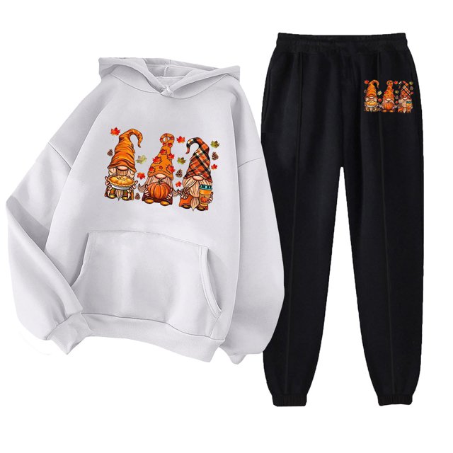 Puntoco Sudadera con capucha para mujer, sudadera con bolsillo de manga larga, pantalones de moda para mujer, conjunto de sudadera con estampado navideño, liquidación Puntoco Puntoco-2975