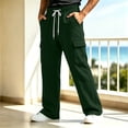 thumbnail image 5 of BVOFAR Cargo Sweatpants for Men Wide Leg Baggy Sweatpants Loose Soft Drawstring Elastic Waisted Pant with Pockets Green S, 5 of 10