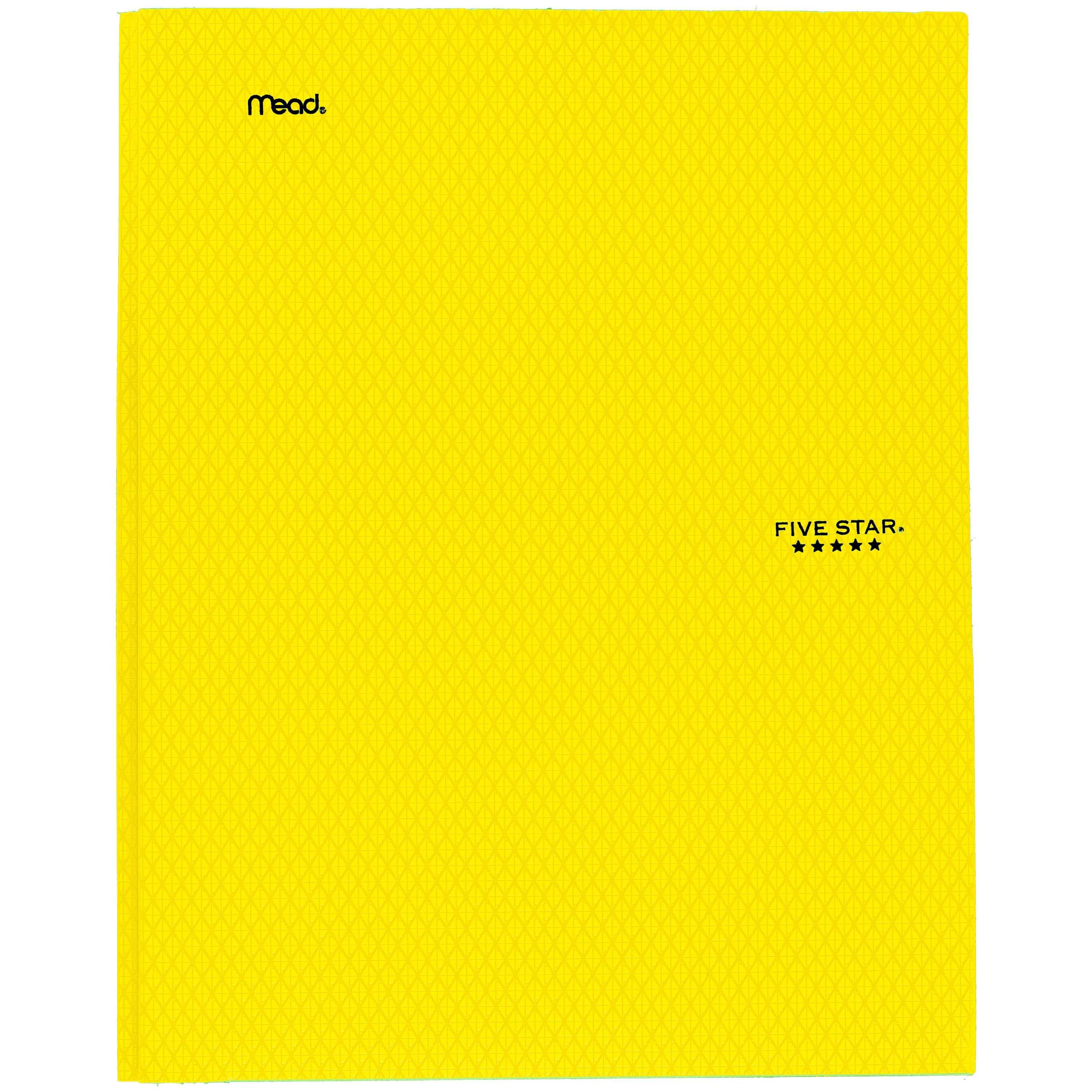 Five Star Stay-Put Pocket and Prong Folder, Yellow (34609)