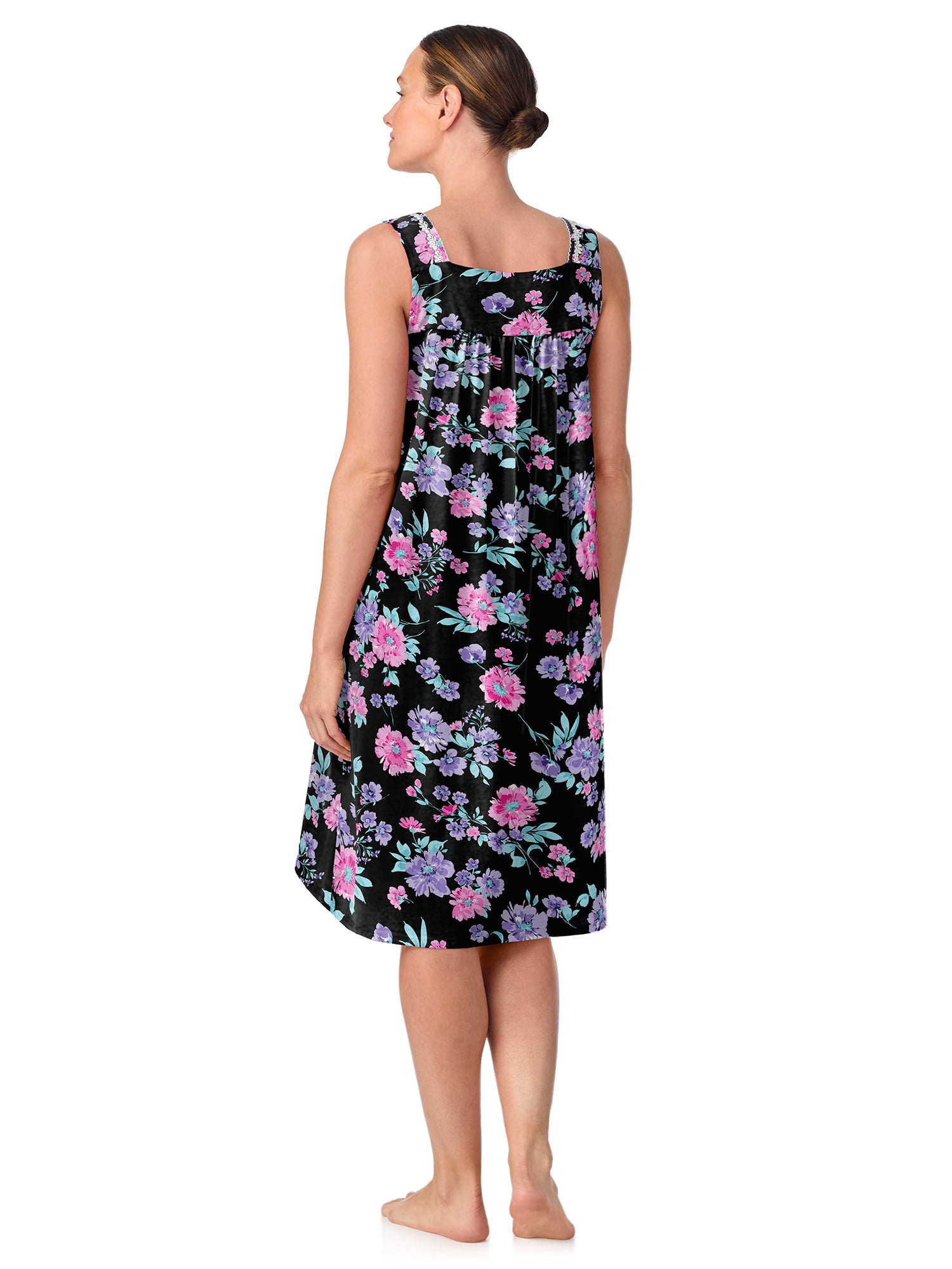 Aria Women's 100% Cotton Sleeveless 40" Nightgown, Sizes XS-5X