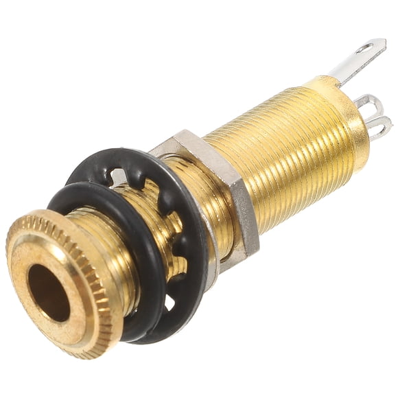 Salida de cilindro roscado Jack de montaje empotrado Jack estéreo mono Enchufes 1/4 pulgadas 6.35mm Guitarra eléctrica acústica Bajo cromo