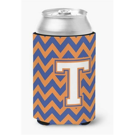 

Letter T Chevron Blue & Orange No.3 Can or Bottle Hugger