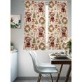 thumbnail image 3 of Christmas Sheer Curtains 72 Inch Length 2 Panels Set, Elk Xmas Tree Wreath Balls Bell Rustic Voile Window Treatment Rod Pocket Curtains Sheers Drapes for Bedroom/Living Room/Kitchen 52"x72"x2, 3 of 7