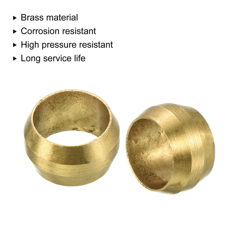 10pcs 9mm Tube OD Brass Compression Sleeves Ferrules Brass Ferrule