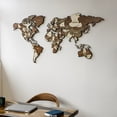 thumbnail image 3 of ColorfullWorlds 3D Multilayered Wooden Map on Metal Base, Ready to Hang World Map, Wood Wall Art Map For Home & Kitchen or Office (Large), 3 of 8