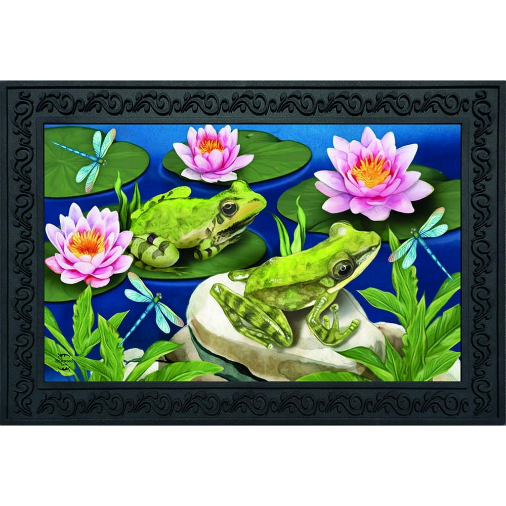 Frog Pond Summer Doormat Lily Pads Indoor Outdoor 18" x 30" Briarwood Lane