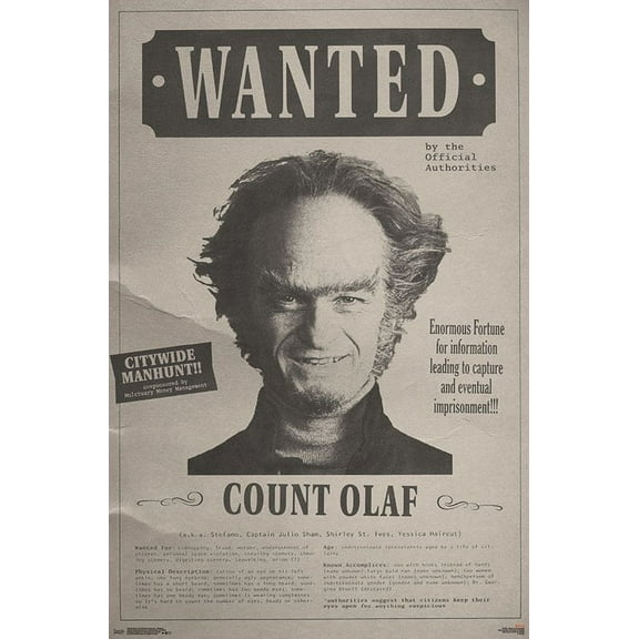 Series of Unfortunate Events - Wanted Poster Print (22 x 34)
