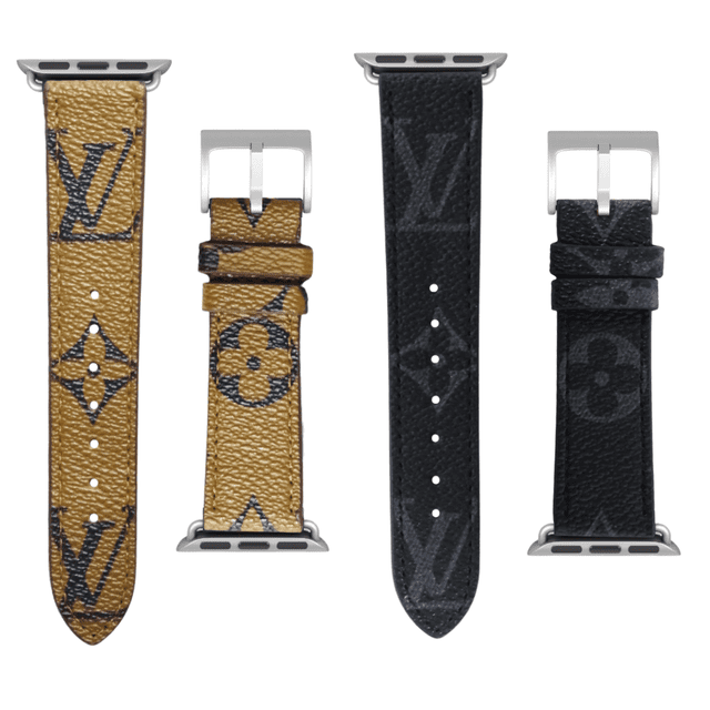 Set 2 Correas de Piel para Apple Watch | Diseño Lujo | Accesorio Premium L V 2 plateado