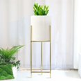 thumbnail image 4 of Sylvtty Ceramic Flower Pot with Metal Stand Floor Standing Flowerpot Holder Iron Frame for Heavy-Duty Pots Offices Homes Indoor Display, 4 of 7