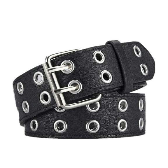 Women's Double Grommet Belt Casual Adjustable Belt with Buckle
