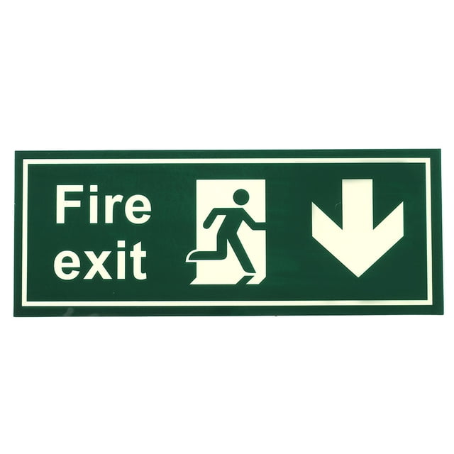 TFixolFire Safety Exit Sign Warning Guidance Signage Luminous for Stairway Hallway Hotel Basement Use