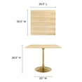thumbnail image 6 of Modway Lippa 36" Square Wood Grain Dining Table With Gold Metal Base, 6 of 7