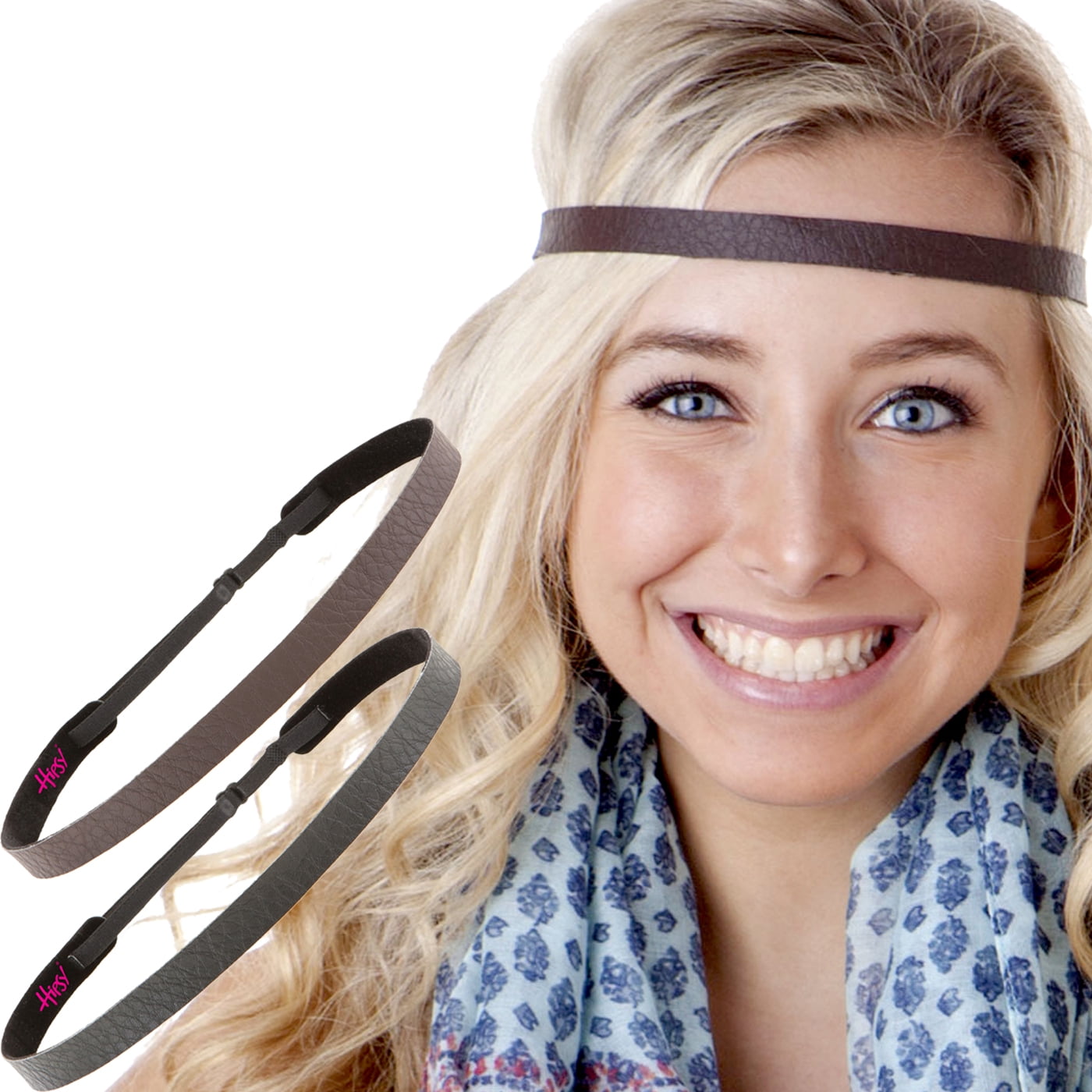 Hipsy Adjustable Non Slip Animal Print Hair Band Headbands for Women & Girls Pack