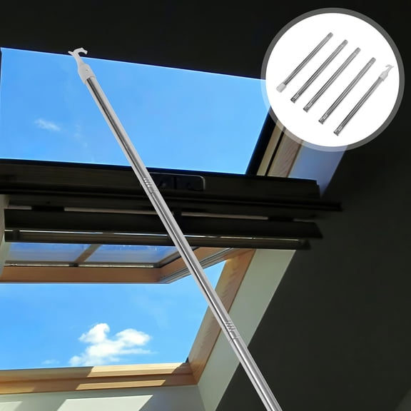ETEREAUTY Telescoping Metal Curtain Rod with Hook for Easy Window and Skylight Access