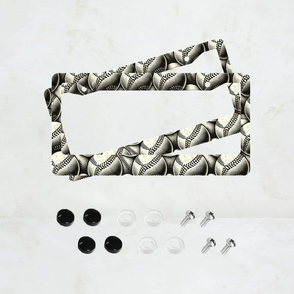 2PC Tennis License Plate Prame Aluminum Auto Parts License Plate Decorative Screws Fit Standard 2 Holes 1 U.S. License Plate, 12.2x 6.3 Inch