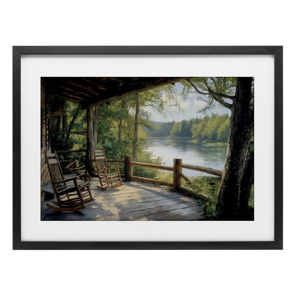 Stupell Industries Nature Cabin Views Black Framed Print Under Glass, design by Franklyn Gregory