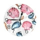 thumbnail image 1 of Reloj de pared con diseño de acuarela brillante y diferentes conchas marinas, silencioso, de 10 pulgadas, estilo rústico retro, decorativo para sala de estar, cocina, hogar, baño y dormitorio, 1 of 7