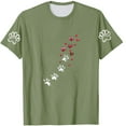 thumbnail image 4 of TKLPEHG Short Sleeve Tops For Women Crew Neck Fashion Loose Summer Comfy Casual Dog Paw Print Graphic Tee Outfits (Army Green,XL), 4 of 4