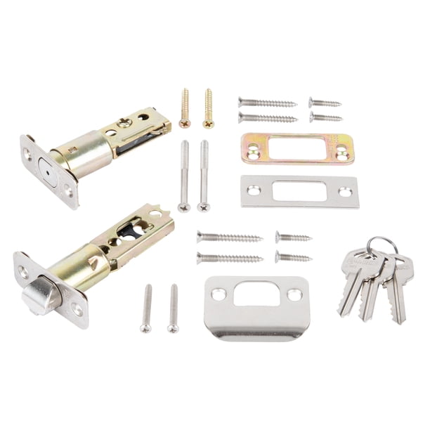 Brinks Keyed Entry Tulip Style Doorknob and Deadbolt Combo, Satin