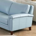 thumbnail image 4 of Hydeline Westcott Top Grain Leather Sofa 3-Seater Spa Blue with Tapered Legs Memory Foam and Springs Seating, 4 of 9